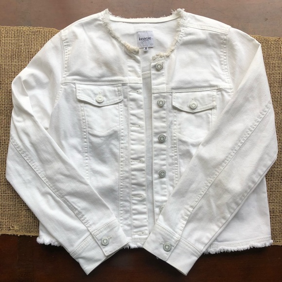 Coats | Kensie Jeans White Denim Jacket 